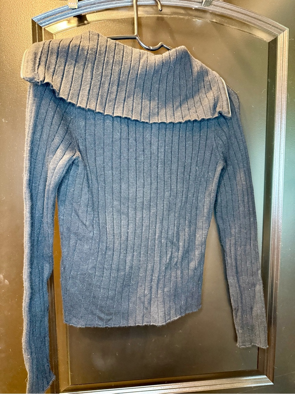 Universal Thread Black Ribbed Zip-Up Sweater - Picture 3 of 9